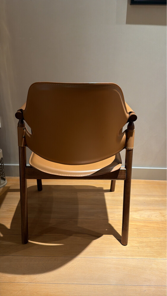 Custom Wood and Leather Chairs  - 4
