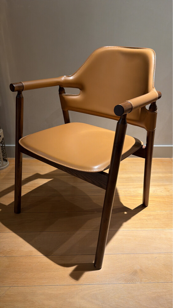 Custom Wood and Leather Chairs  - 2