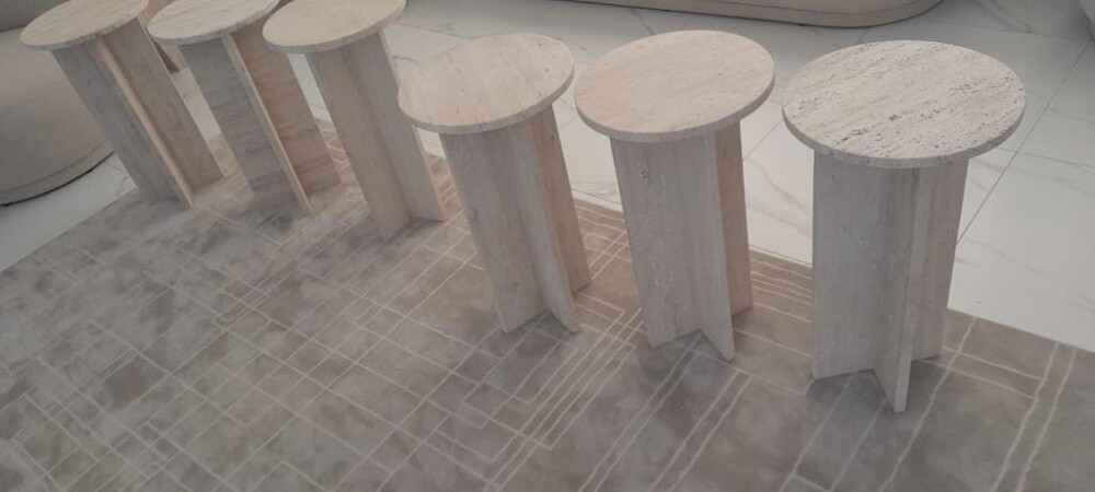 Marble and wood tables - 14