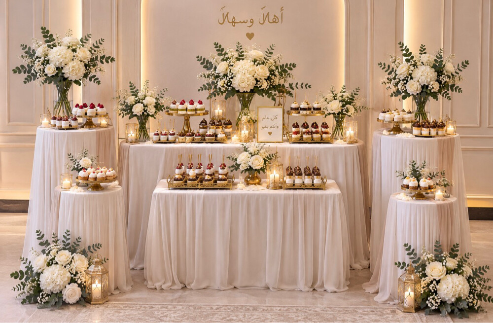 الاجار 5طاولات مع صحونهم طقم  - 4