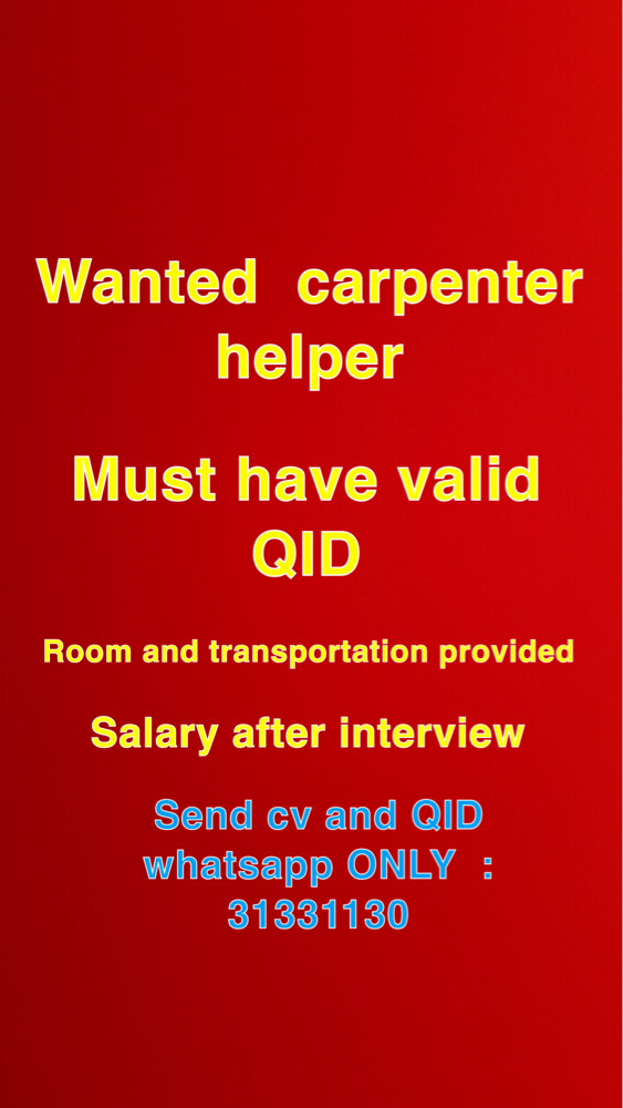 wanted carpenter helper  - 1