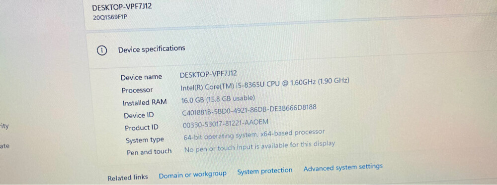 Lenovo.8th Generation original  - 7