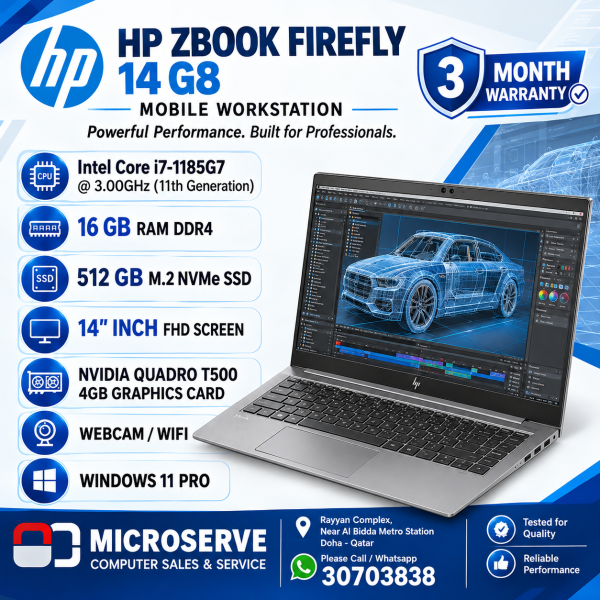 HP ZBOOK FIREFLY:i7-QUADRO 4GB GPU - 1