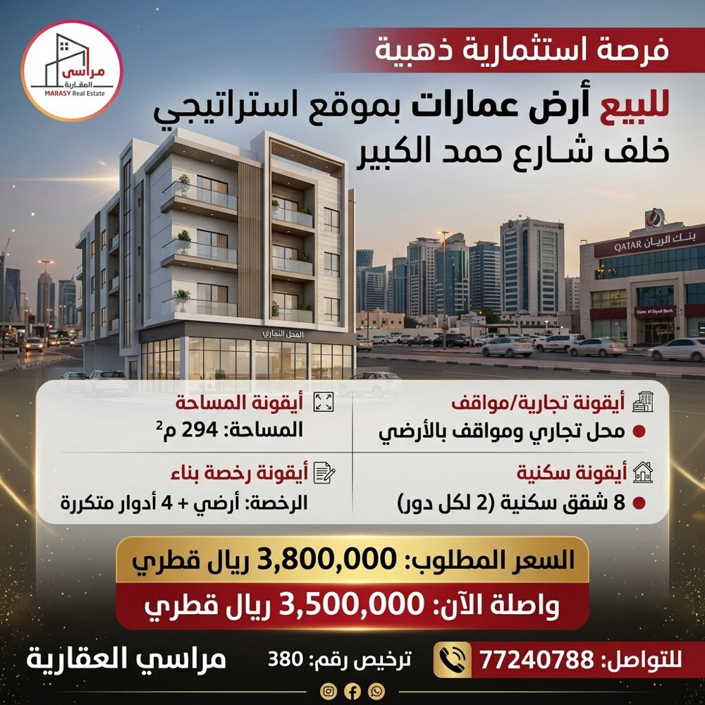 للبيع ارض عمارات فريج الاصمخ - 1