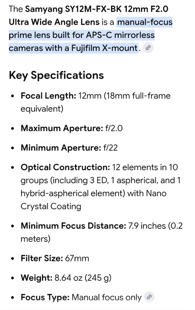 Samyang 12mm F2 X-Mount Fujifilm - 4
