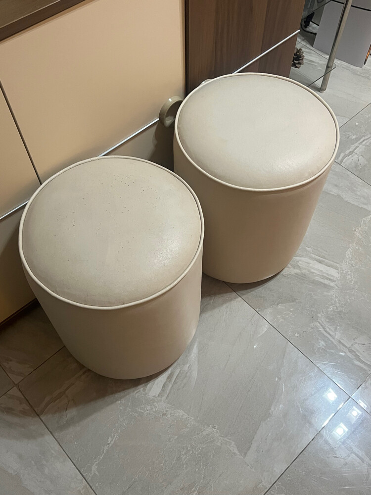 set of 2 cream stools - 8