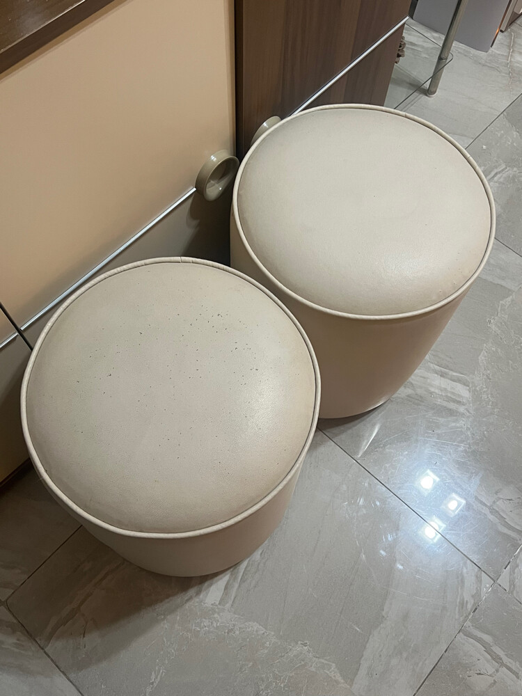 set of 2 cream stools - 7