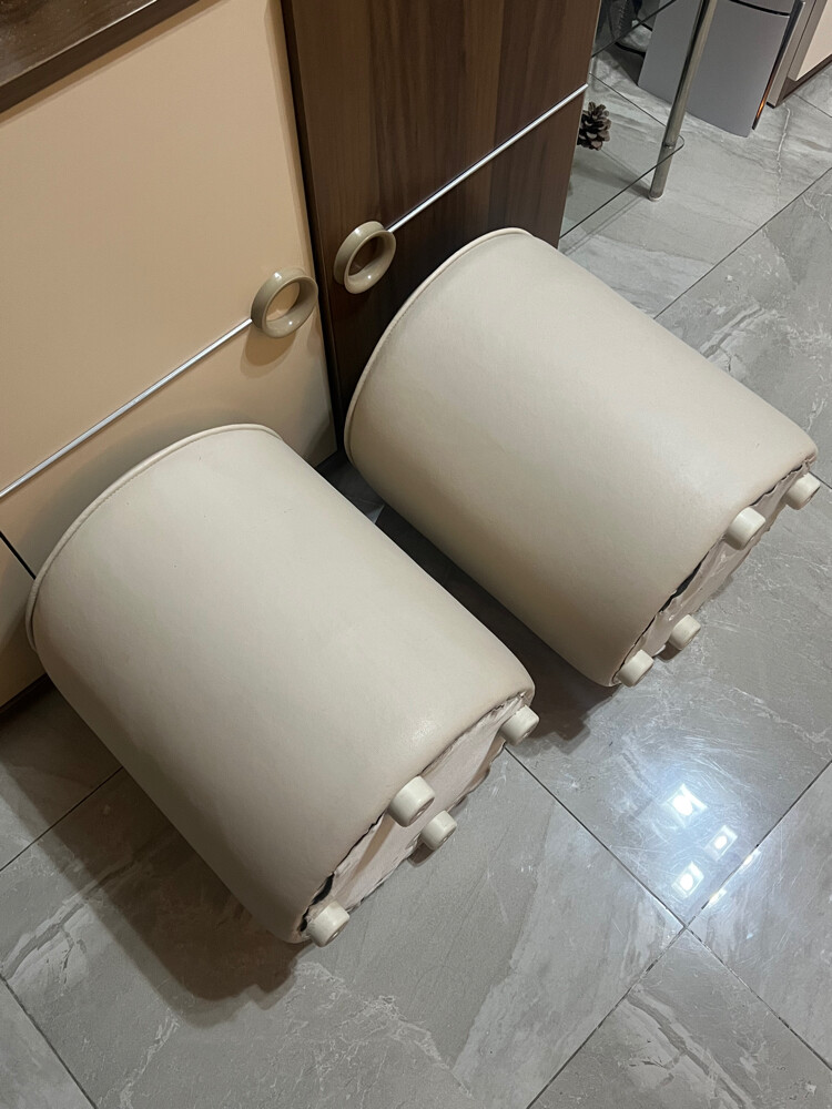 set of 2 cream stools - 5