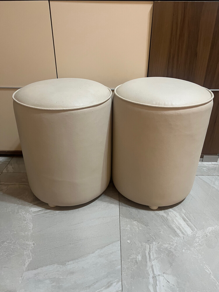 set of 2 cream stools - 2