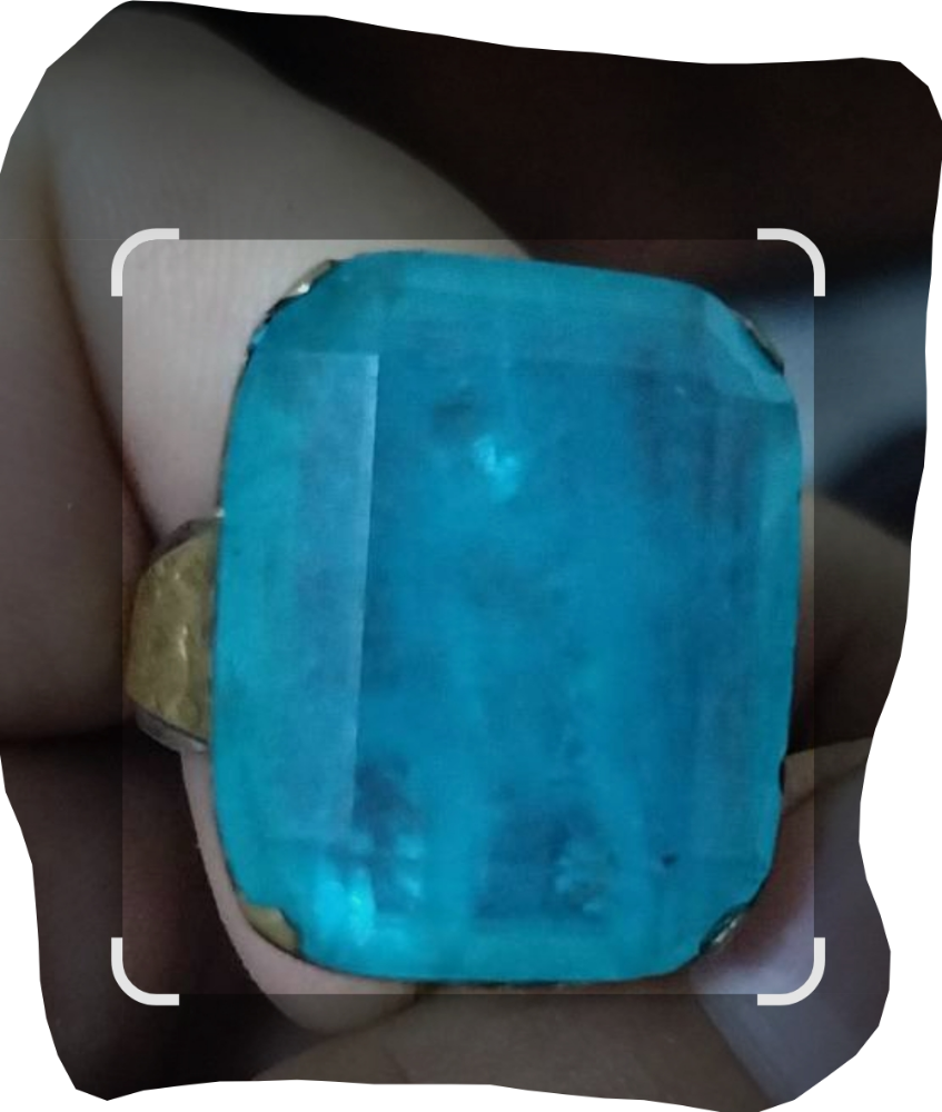 Blue Topaz Men's Ring: Rectangle Bo - 1