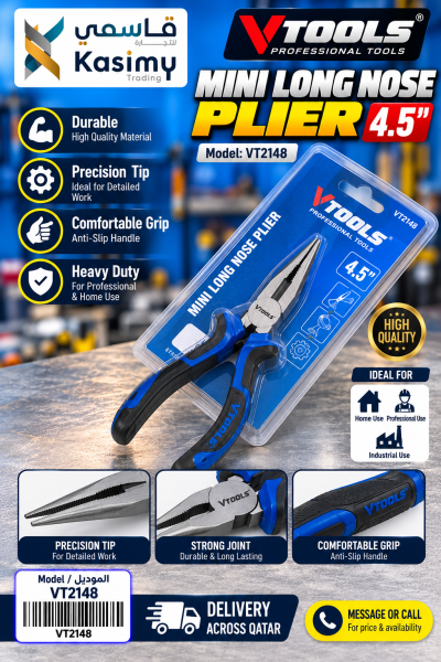 VTOOLS4.5Inch MiniLong NosePliers - 1