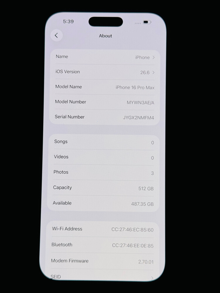 iPhone 16 pro max 512 GB. - 2
