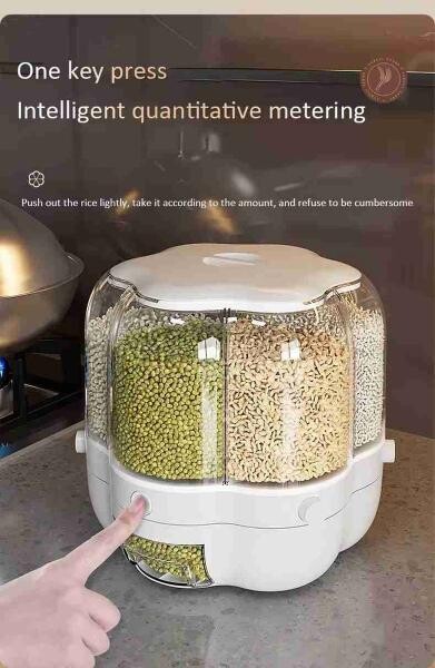 Round Grain Dispenser 27cm White - 1