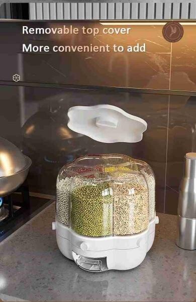 Round Grain Dispenser 27cm White - 2