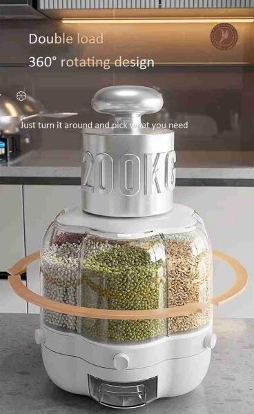 Round Grain Dispenser 27cm White - 3