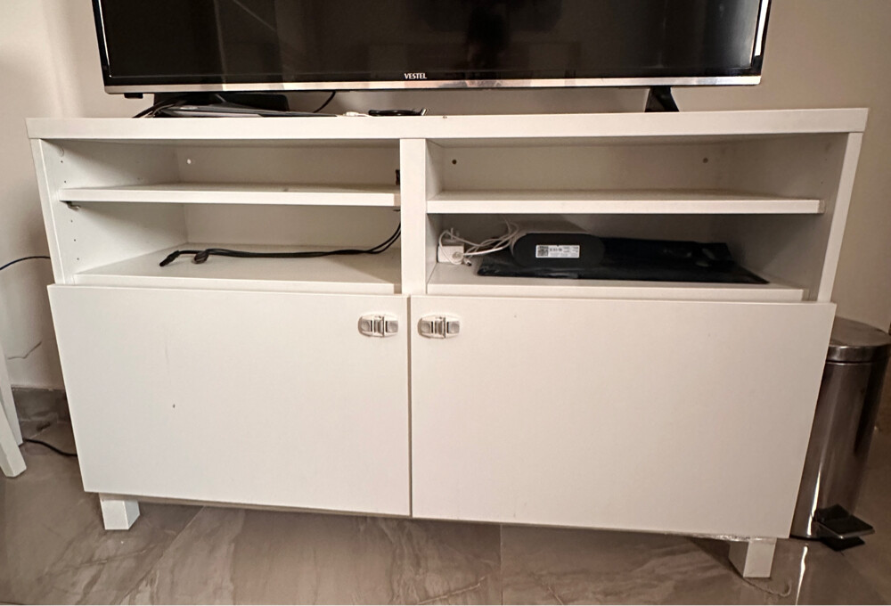 White TV Stand / Storage Cabinet - 1