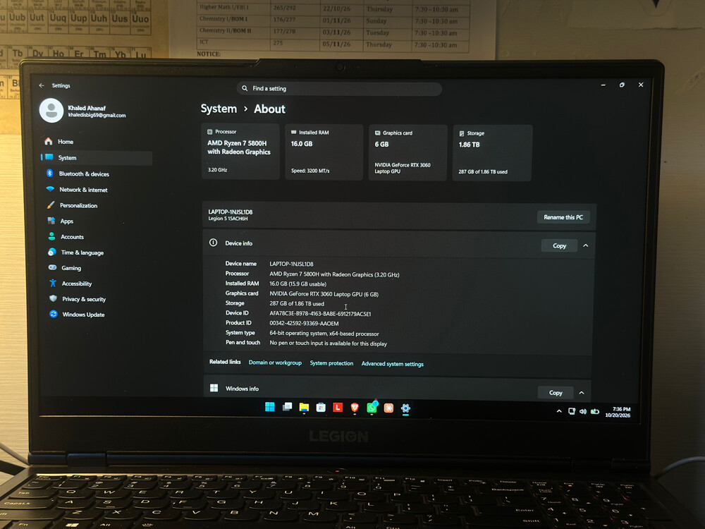 legion 5 (rtx 3060) - 3