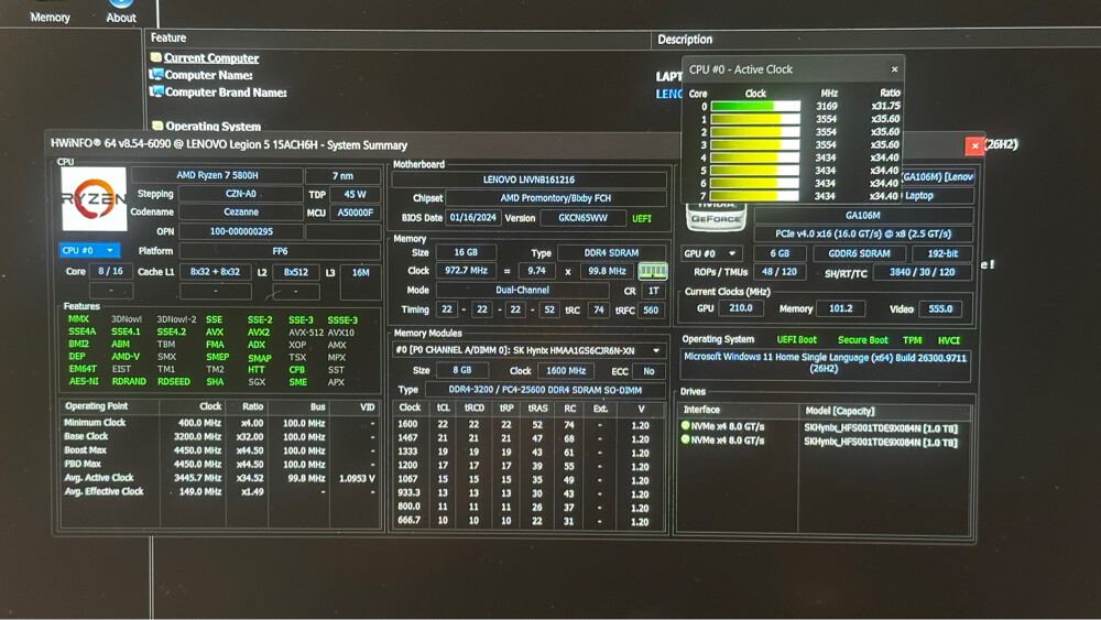 legion 5 (rtx 3060) - 8