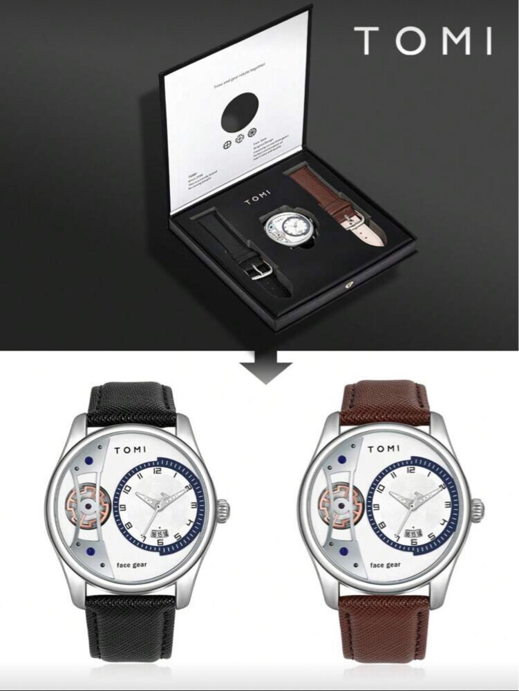 TOMI Creative Face Gear Men's Watch - 7