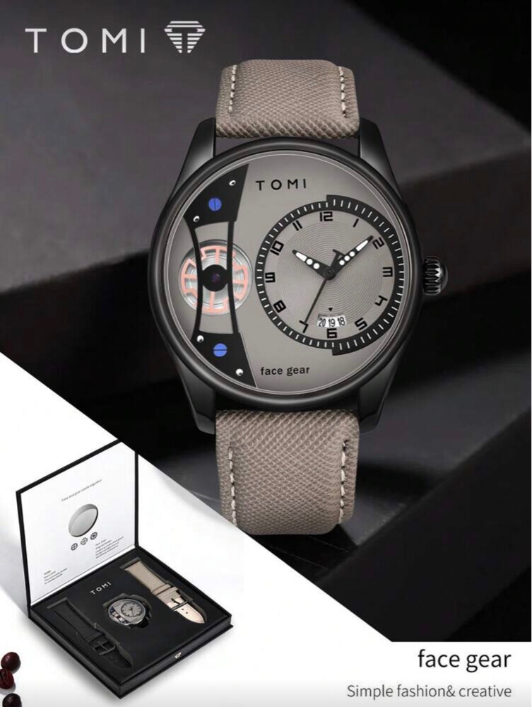 TOMI Creative Face Gear Men's Watch - 4