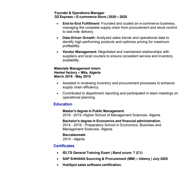 Operations & Logistics Supervisor - 3
