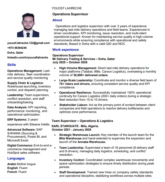 Operations & Logistics Supervisor - 2