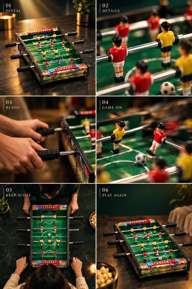 Mini tabletop foosball (table socce - 2