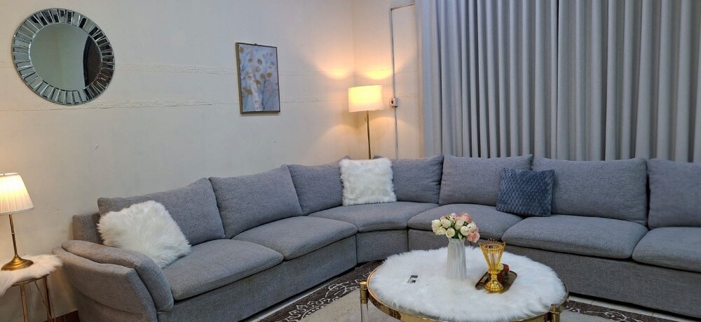 L shape sofa for sale like new cond - 5