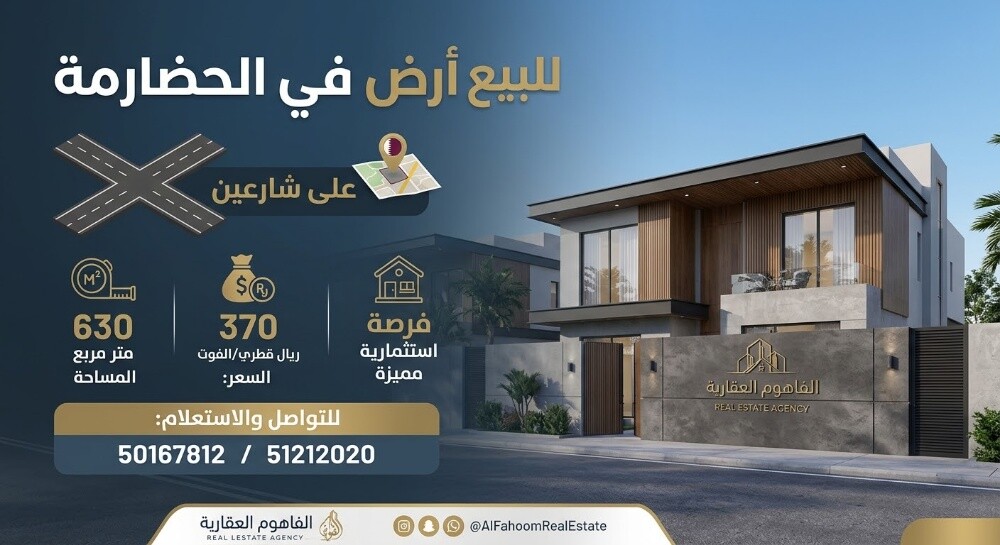 ارض في الحضارمه للبيع زاوية - 3