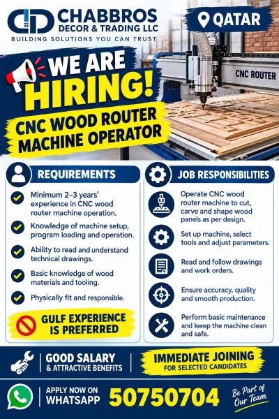 CNC WOOD ROUTER MACHINE OPERATOR - 1