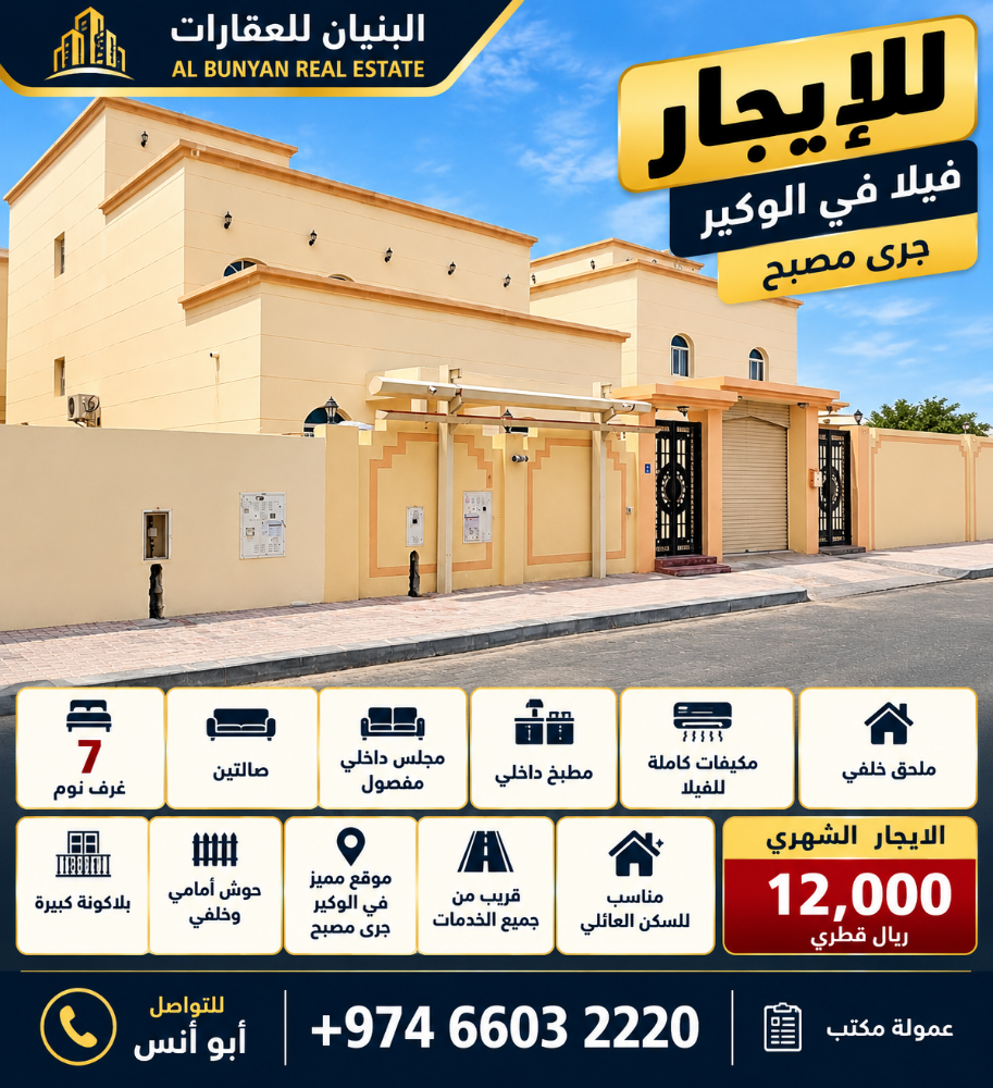 For Rent in Al Wukair Jeryan Musabb - 1
