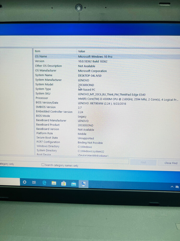Lenovo thinkpad i5 - 4