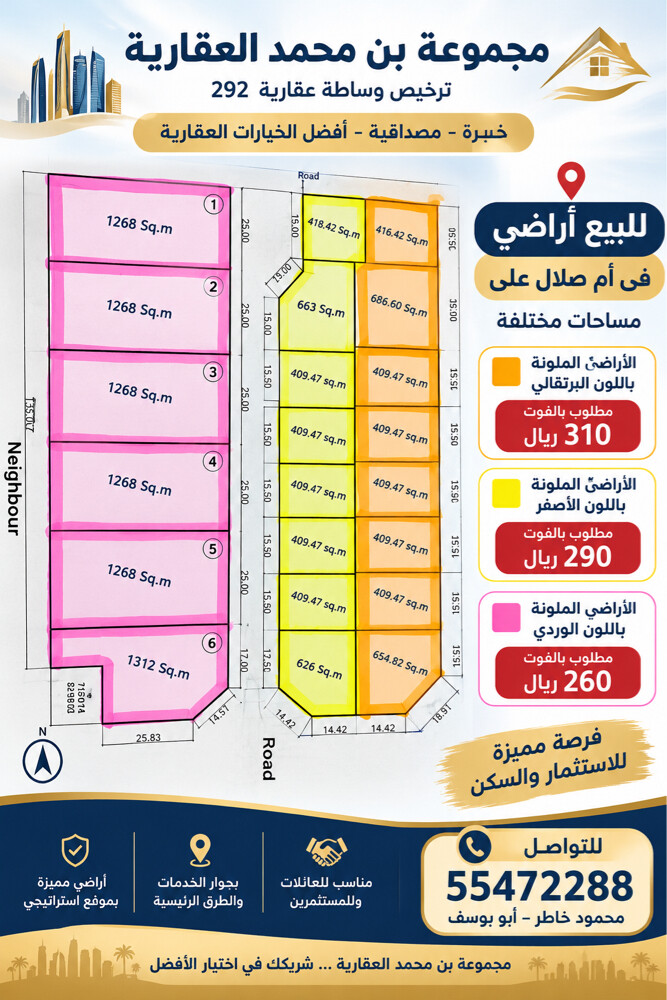 للبيع أراضى مساحات صغيرة بام صلال - 1