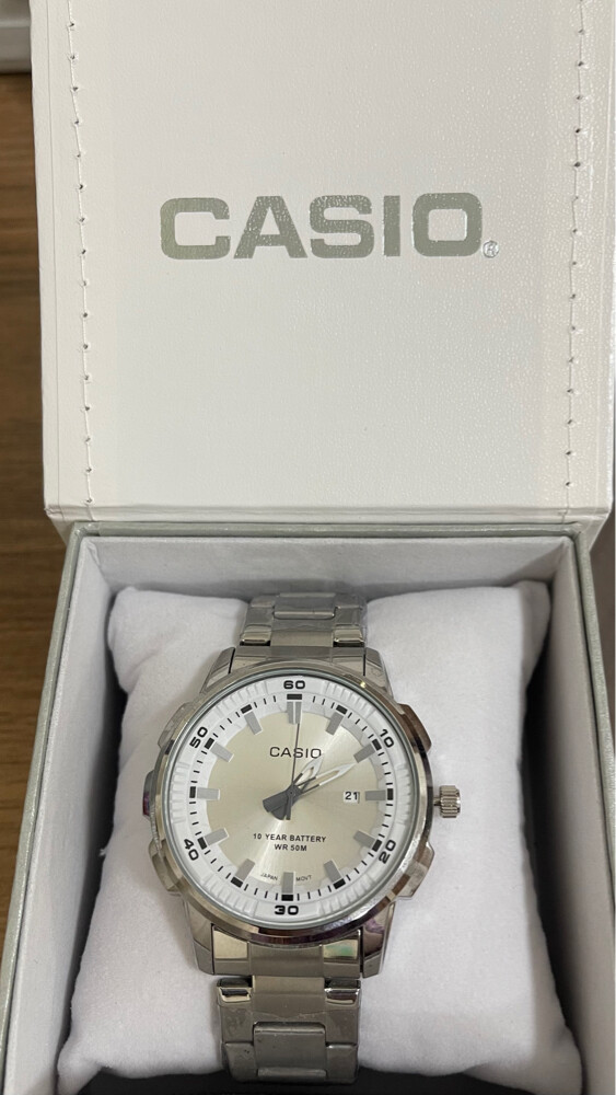 Silver Casio Watch – White Dial - 3