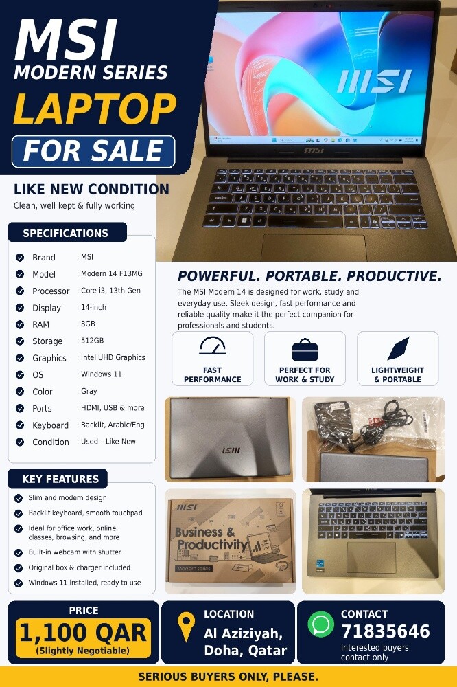 MSI Modern 14 Laptop for Sale - 1