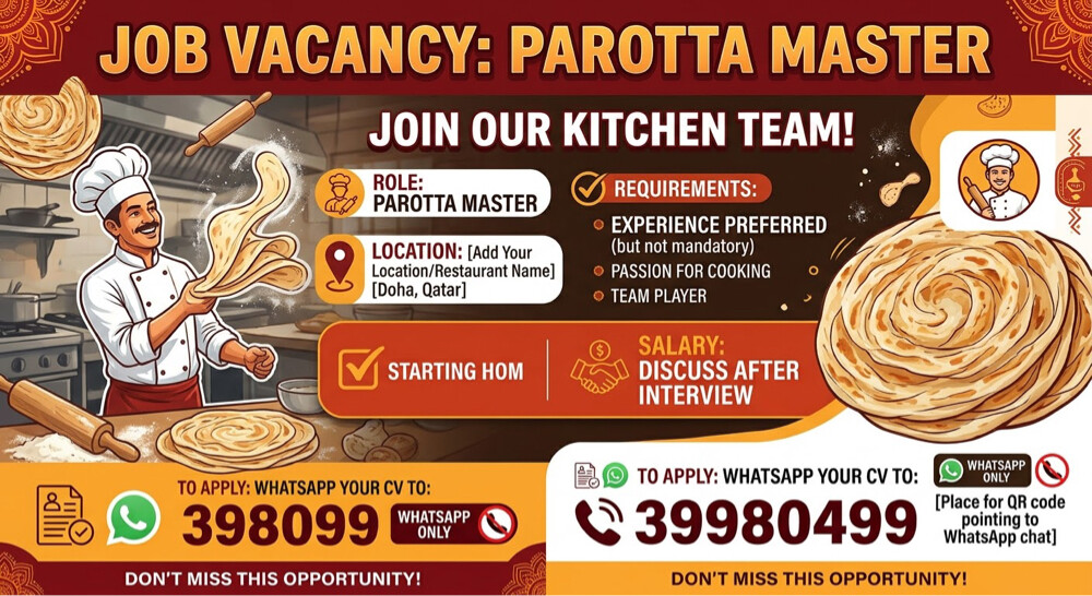 we are hiring poratta master - 1
