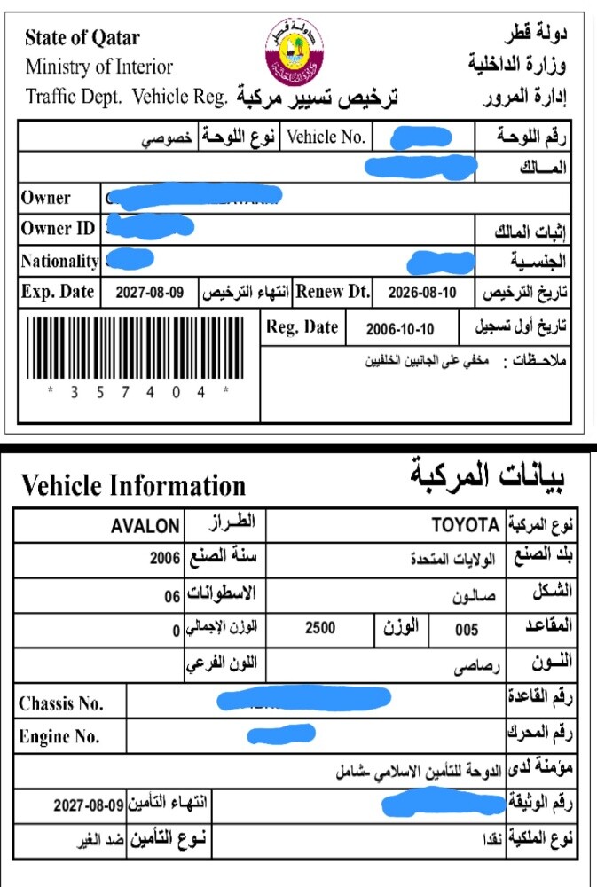 تويوتا افالون 2006 - 12