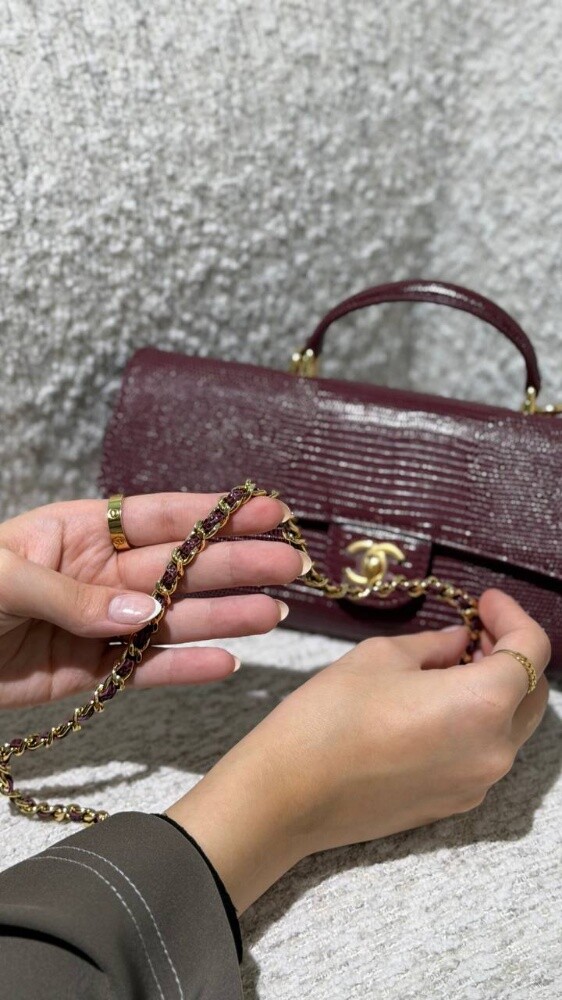 COCO Clutch with chain Lizard Embos - 10