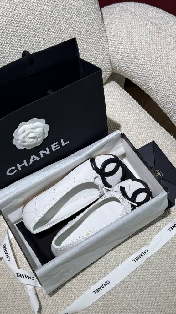 COCO Ballet flats Lambskin White & - 2
