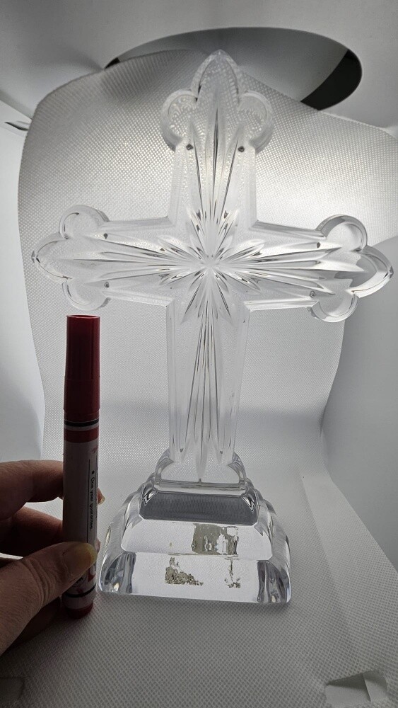 Clear Glass Decorative Cross - 2