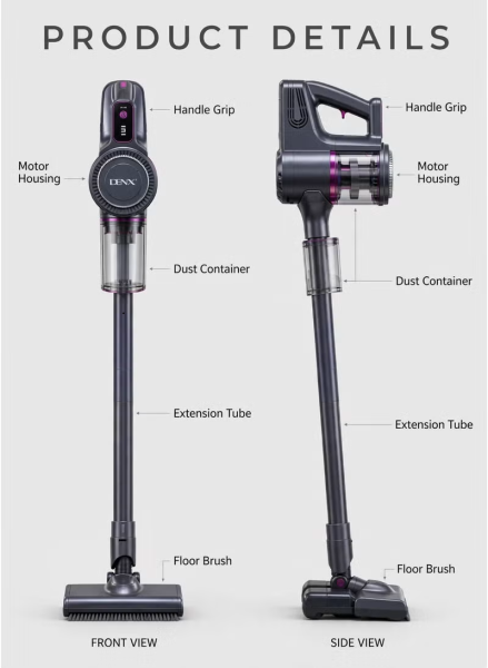 DENX Cordless Stick Vacuum Cleaner - 3