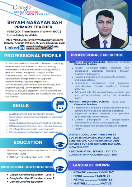 Experienced Elementary Teacher - 2
