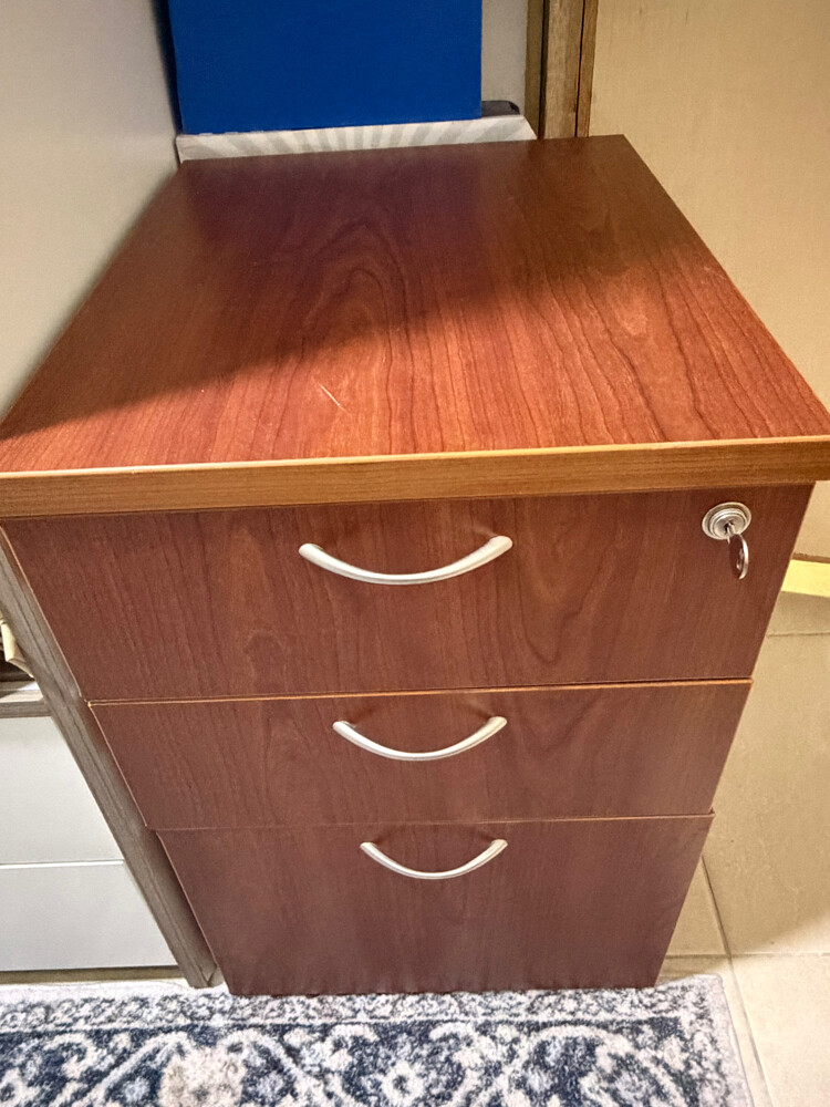 Wooden 3-Drawer Office Mobile Pedes - 1