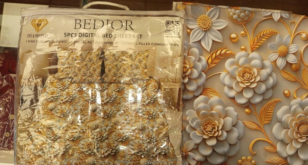 3D pakistani fabric bedsheets new - 6