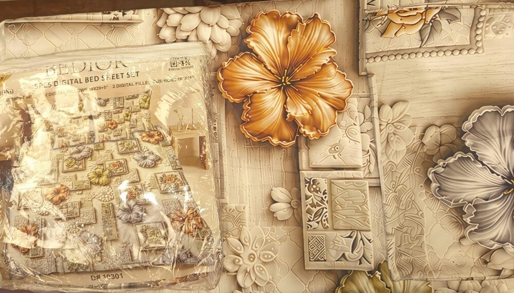 3D pakistani fabric bedsheets new - 8