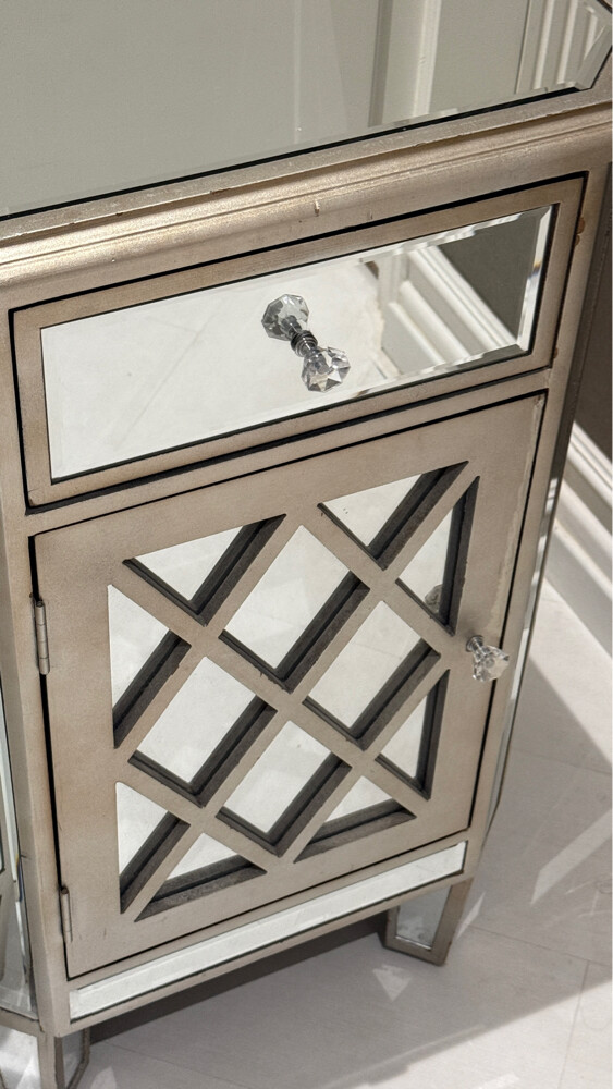 Silver mirrored bedside tables - 10