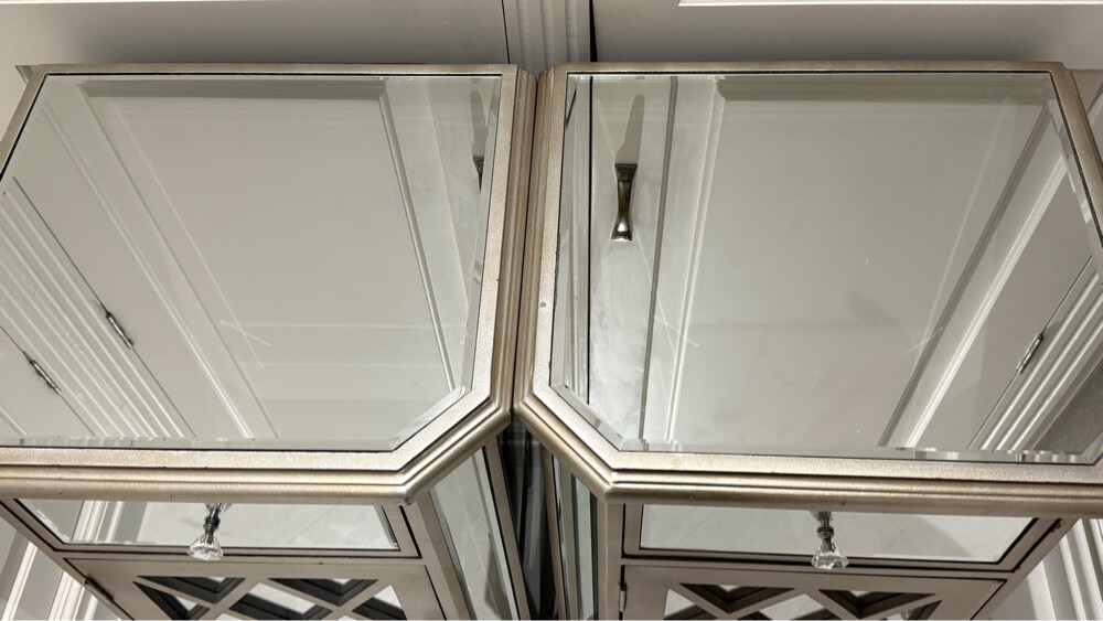 Silver mirrored bedside tables - 4