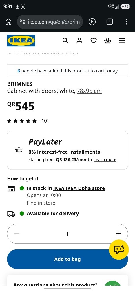 Cabinet with doors, white, 78x95 cm - 4