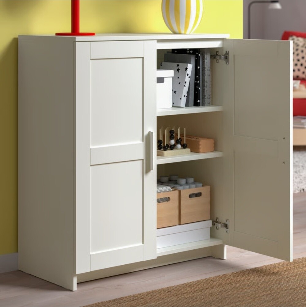 Cabinet with doors, white, 78x95 cm - 3