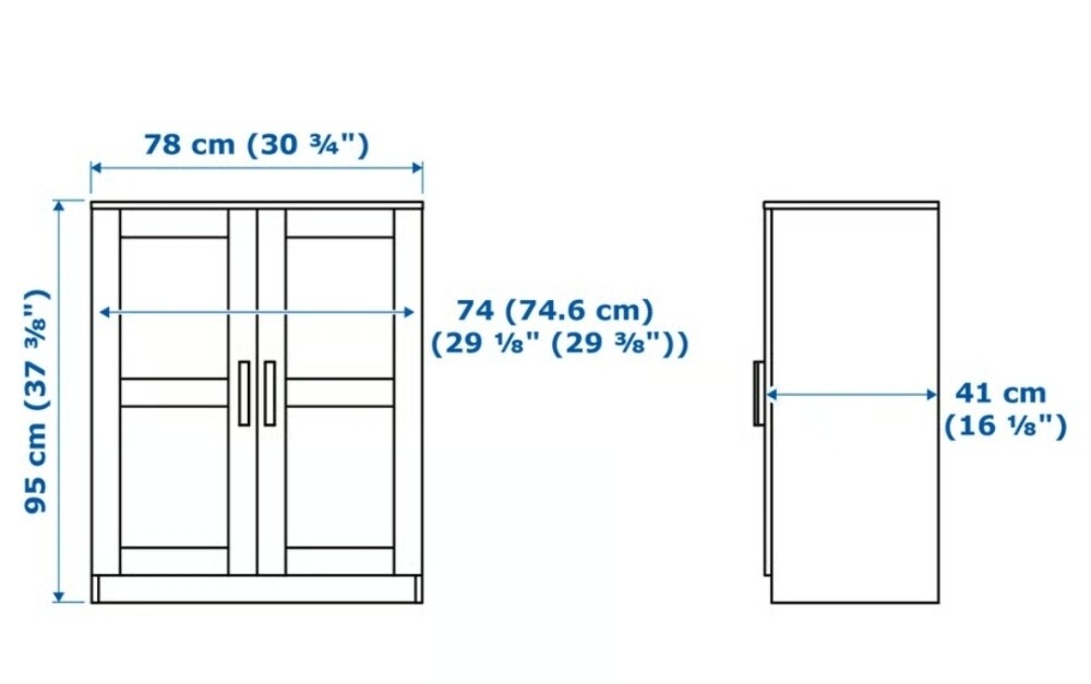 Cabinet with doors, white, 78x95 cm - 5